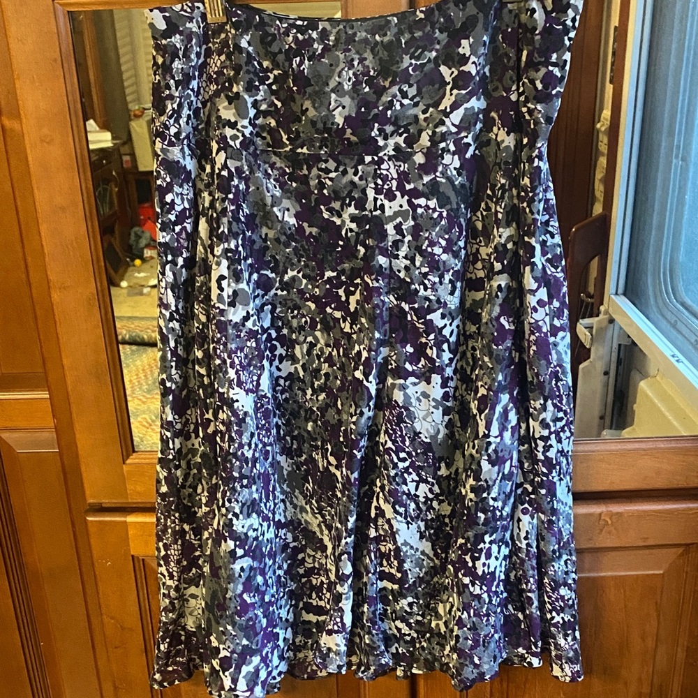 East 5th Purple and Gray Size 10 Abstract A-Line Skirt Whimsigoth Fairy